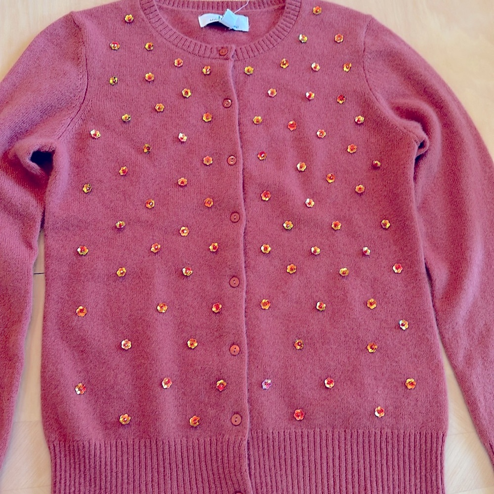 Magaschoni 100% cashmere sweater/jacket. Size small. Rose brown.